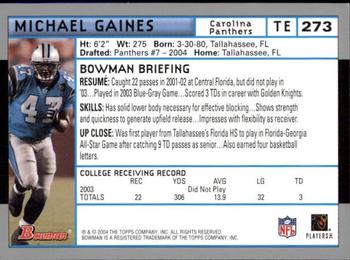 2004 Bowman - First Edition #273 Michael Gaines Back