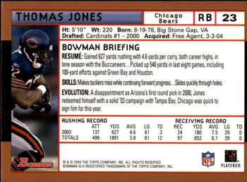 2004 Bowman - Gold #23 Thomas Jones Back