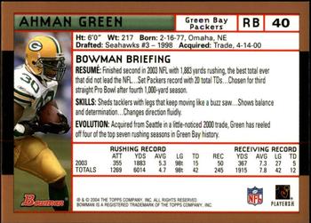 2004 Bowman - Gold #40 Ahman Green Back