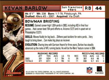 2004 Bowman - Gold #44 Kevan Barlow Back