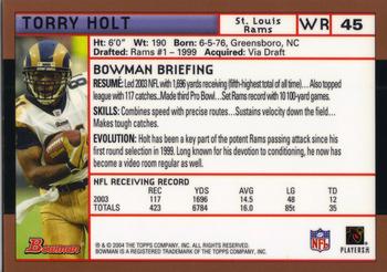 2004 Bowman - Gold #45 Torry Holt Back