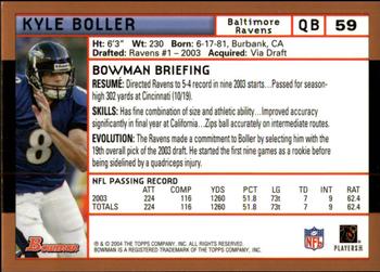2004 Bowman - Gold #59 Kyle Boller Back