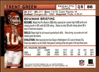 2004 Bowman - Gold #86 Trent Green Back