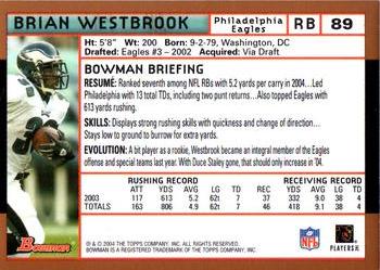 2004 Bowman - Gold #89 Brian Westbrook Back