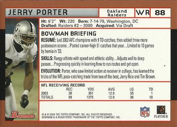 2004 Bowman - Gold #88 Jerry Porter Back