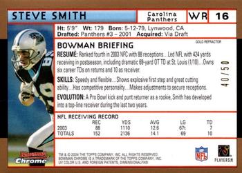 2004 Bowman Chrome - Gold Refractors #16 Steve Smith Back