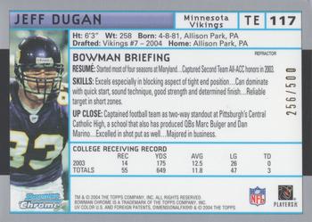 2004 Bowman Chrome - Refractors #117 Jeff Dugan Back