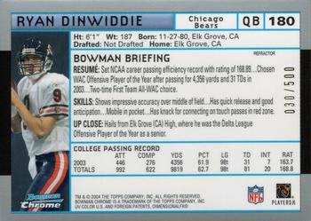 2004 Bowman Chrome - Refractors #180 Ryan Dinwiddie Back