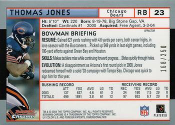 2004 Bowman Chrome - Xfractors #23 Thomas Jones Back