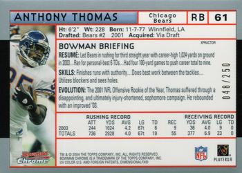 2004 Bowman Chrome - Xfractors #61 Anthony Thomas Back