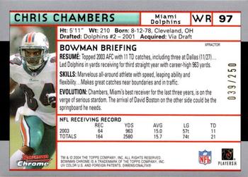 2004 Bowman Chrome - Xfractors #97 Chris Chambers Back