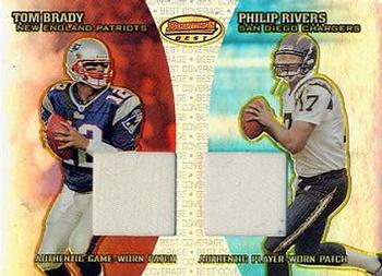 2004 Bowman's Best - Best Coverage Jersey Duals #BC-BR Tom Brady / Philip Rivers Front