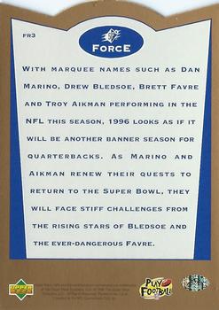 1996 SP - SPx Force #FR3 Dan Marino / Brett Favre / Drew Bledsoe / Troy Aikman Back