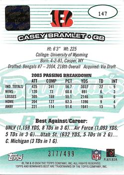 2004 Bowman's Best - Green #147 Casey Bramlet Back