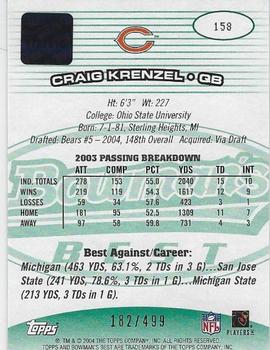 2004 Bowman's Best - Green #158 Craig Krenzel Back