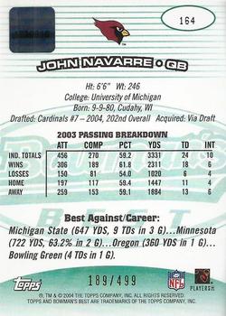 2004 Bowman's Best - Green #164 John Navarre Back