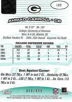 2004 Bowman's Best - Green #165 Ahmad Carroll Back