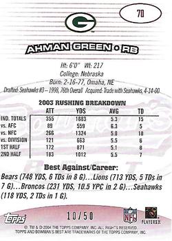 2004 Bowman's Best - Red #70 Ahman Green Back