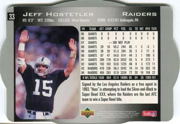 1996 SPx #33 Jeff Hostetler Back