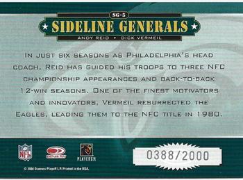 2004 Donruss Classics - Sideline Generals #SG-5 Dick Vermeil / Andy Reid Back