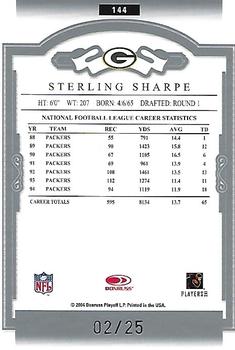 2004 Donruss Classics - Significant Signatures Platinum #144 Sterling Sharpe Back