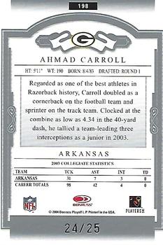 2004 Donruss Classics - Significant Signatures Platinum #198 Ahmad Carroll Back
