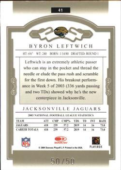 2004 Donruss Classics - Timeless Tributes Green #41 Byron Leftwich Back