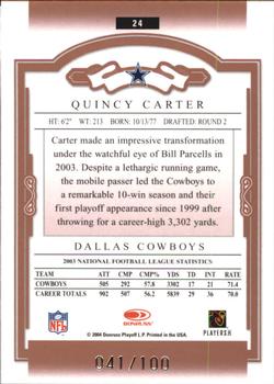 2004 Donruss Classics - Timeless Tributes Red #24 Quincy Carter Back