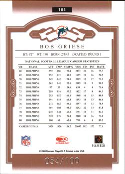 2004 Donruss Classics - Timeless Tributes Red #104 Bob Griese Back