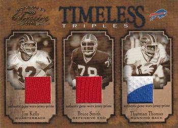 2004 Donruss Classics - Timeless Triples Jerseys Prime #TT-12 Jim Kelly / Bruce Smith / Thurman Thomas Front