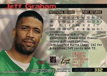 1996 Stadium Club #332 Jeff Graham Back
