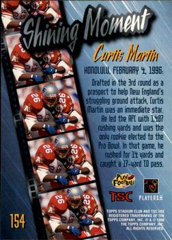 1996 Stadium Club #154 Curtis Martin Back