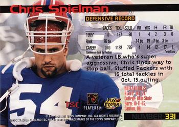 1996 Stadium Club #331 Chris Spielman Back