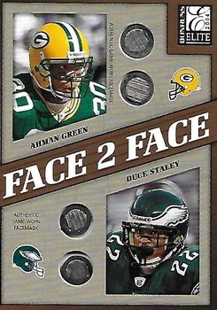 2004 Donruss Elite - Face to Face Face Masks #FF-25 Ahman Green / Duce Staley Front