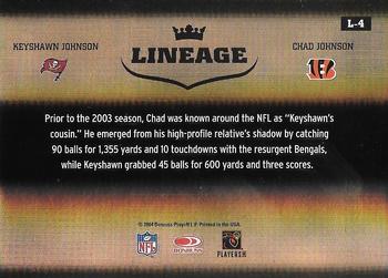 2004 Donruss Elite - Lineage #L-4 Chad Johnson / Keyshawn Johnson Back