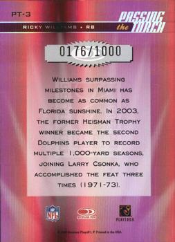 2004 Donruss Elite - Passing the Torch #PT-3 Ricky Williams Back