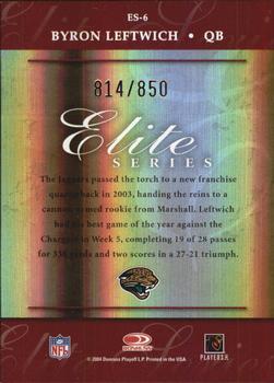 2004 Donruss Elite - Series #ES-6 Byron Leftwich Back