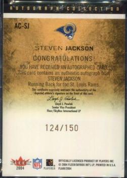 2004 Flair - Autograph Collection Bronze #AC-SJ Steven Jackson Back