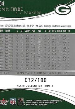 2004 Flair - Collection Row 1 #54 Brett Favre Back