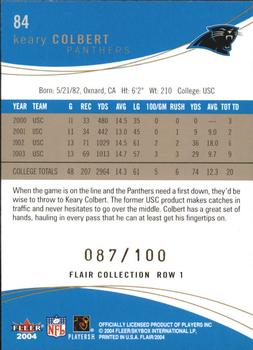 2004 Flair - Collection Row 1 #84 Keary Colbert Back