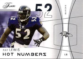 2004 Flair - Hot Numbers #21HN Ray Lewis Front