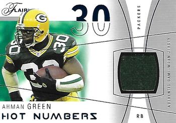 2004 Flair - Hot Numbers Game Used Blue #HN-AG Ahman Green Front