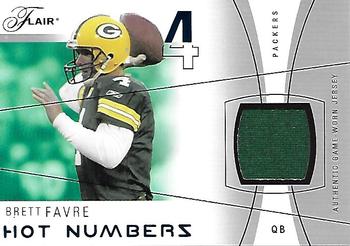 2004 Flair - Hot Numbers Game Used Blue #HN-BF Brett Favre Front
