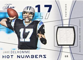 2004 Flair - Hot Numbers Game Used Blue #HN-JD Jake Delhomme Front