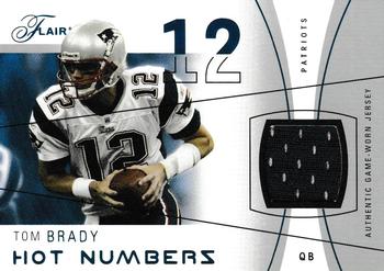 2004 Flair - Hot Numbers Game Used Blue #HN-TB Tom Brady Front