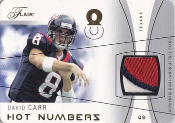 2004 Flair - Hot Numbers Game Used Die Cut Patches #HN-DC2 David Carr Front