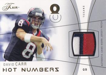 2004 Flair - Hot Numbers Game Used Gold Patches #HN-DC2 David Carr Front