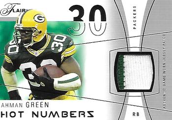 2004 Flair - Hot Numbers Game Used Silver Patches #HN-AG Ahman Green Front