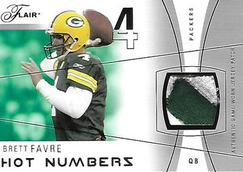 2004 Flair - Hot Numbers Game Used Silver Patches #HN-BF Brett Favre Front