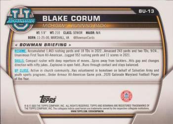 2023 Topps National Convention Wrapper Redemption - Bowman U Chrome Refractors SuperFractor #BU-13 Blake Corum Back